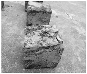 添加鋼纖維試塊破壞形態(tài)